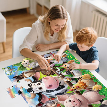 Jumbo Floor Puzzle for Kids,48 Pieces Farm Animals Puzzles for Toddlers 3-5,Large Barn Jigsaw Puzzles,Preschool Educational Animal Toys,Easter Gift for Boys & Girls Ages 4-8