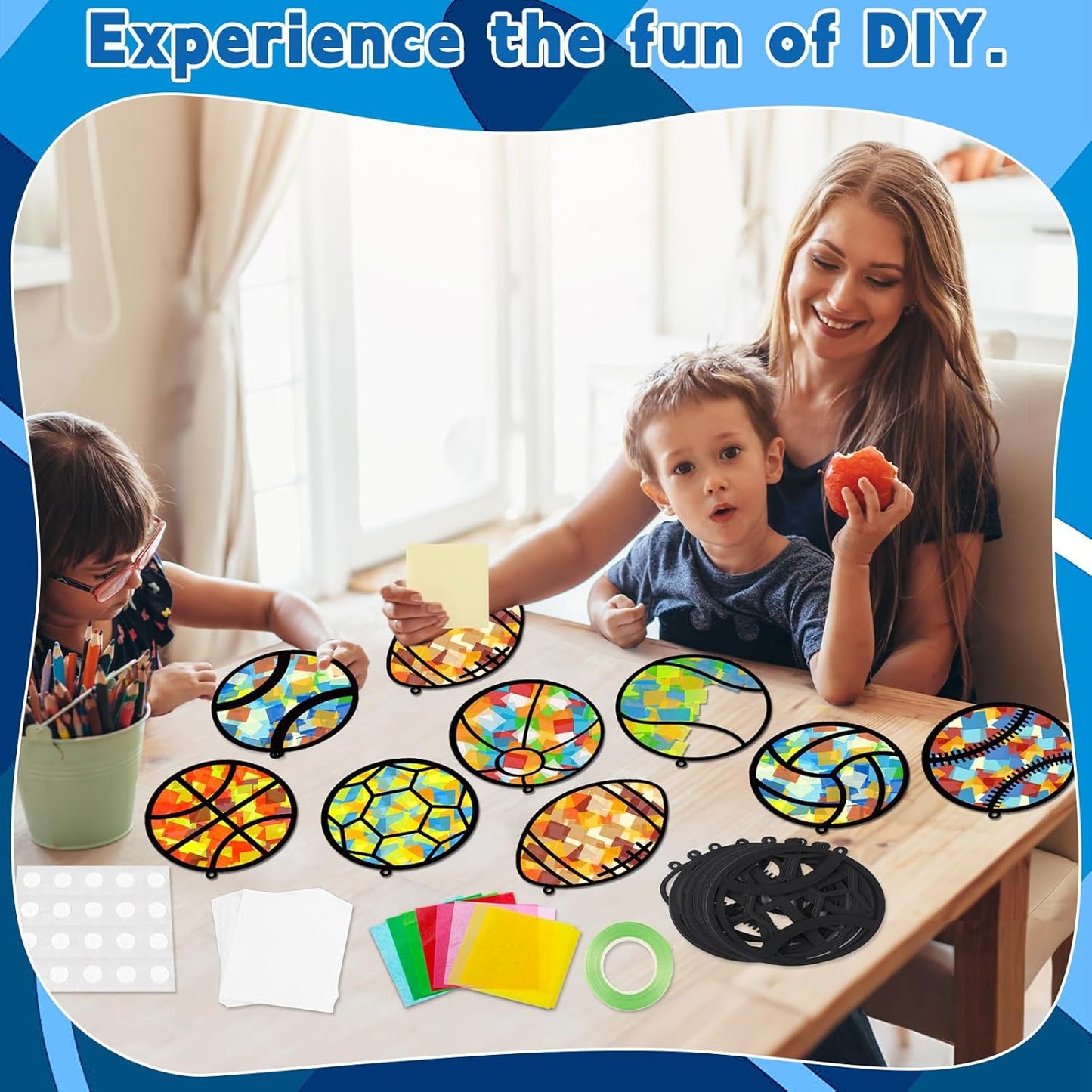 32 Sets Outer Space Suncatchers Craft Kit DIY Window Stained Glass Effect Planet Astronaut Alien Paper Crafts Home School Classroom Decoration Kid Birthday Gift Creative Art Project Activity Game - Colors B