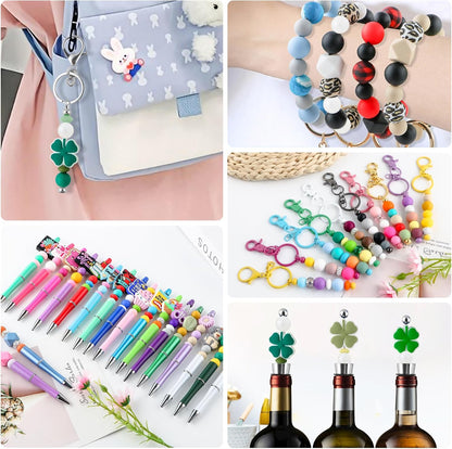 65Pcs 19mm Silicone Beads for Keychain Making Bracelet Necklace, Bulk Round Silicone Beads for Pens（Christmas Green） - Colors B