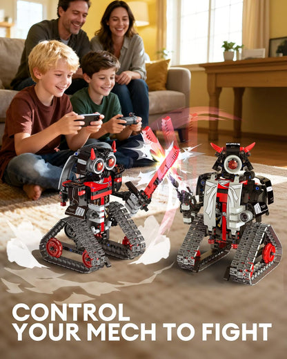 Opmind 5 in 1 STEM RC Robot Building Kit, APP & Remote Control Samurai/Ninja Blocks 443 Pcs, Erector Set RC Toy for Kids, DIY Build Science Educational Gift for Age 6 7 8 9 10 11 12+ Boys & Girls