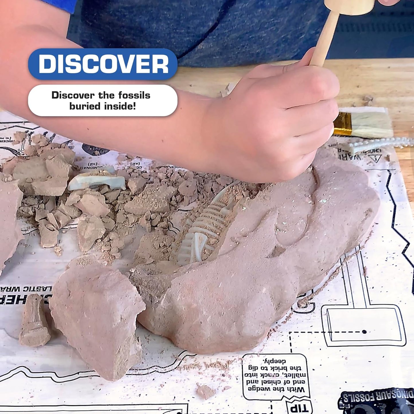 ArtSkills Epic Lab Dinosaur Fossil Digging Kit for Kids, Glow in the Dark Dinosaur Bones for Kids to Dig Up, Gifts for Boys 8-12