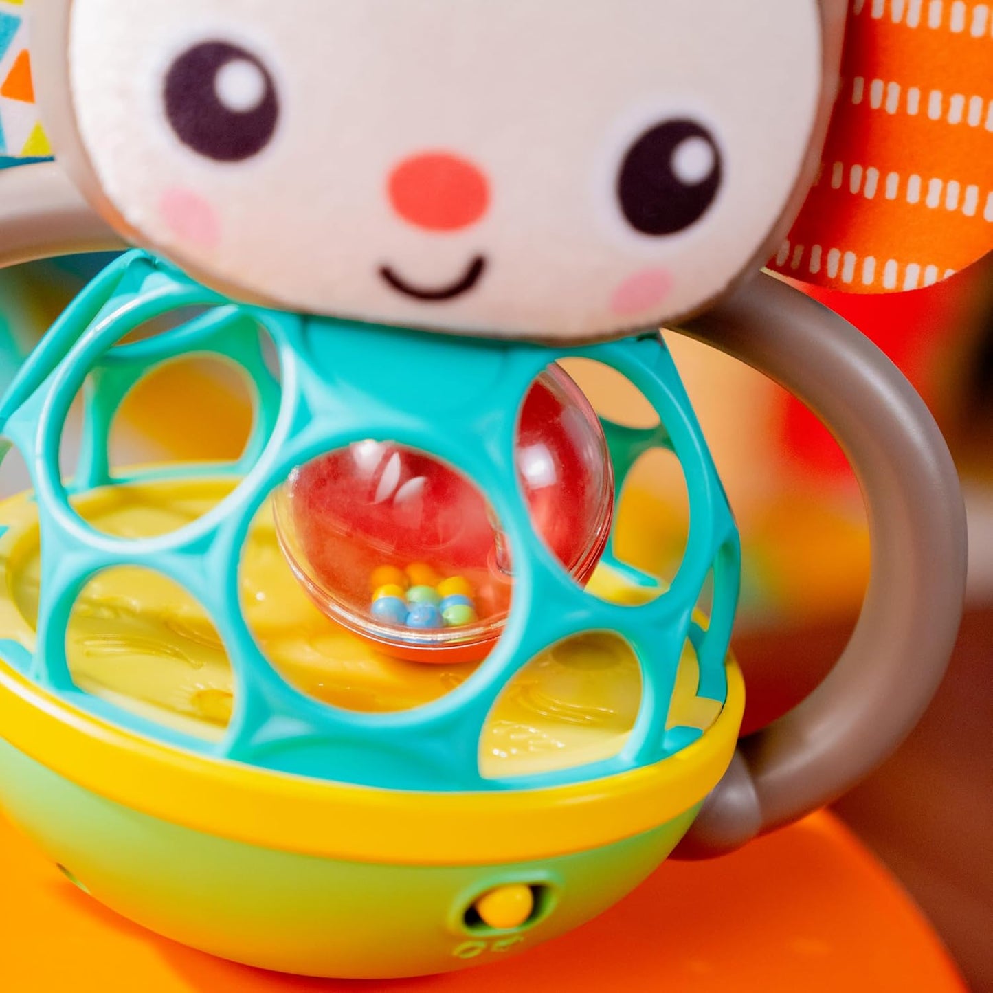 Bright Starts Oball Musical Toy, Jingle & Shake Pal, BPA-Free Easy-Grasp Baby Rattle Toy, Ages Newborn+