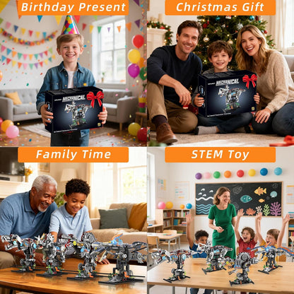 Mechanical T-Rex Dinosaur Building Set with Lights, Rotatable Components & Display Stand, STEM Building Toy for Boys 8-14, Home Office Decor for Adults, Mechanical Enthusiasts (730PCS)