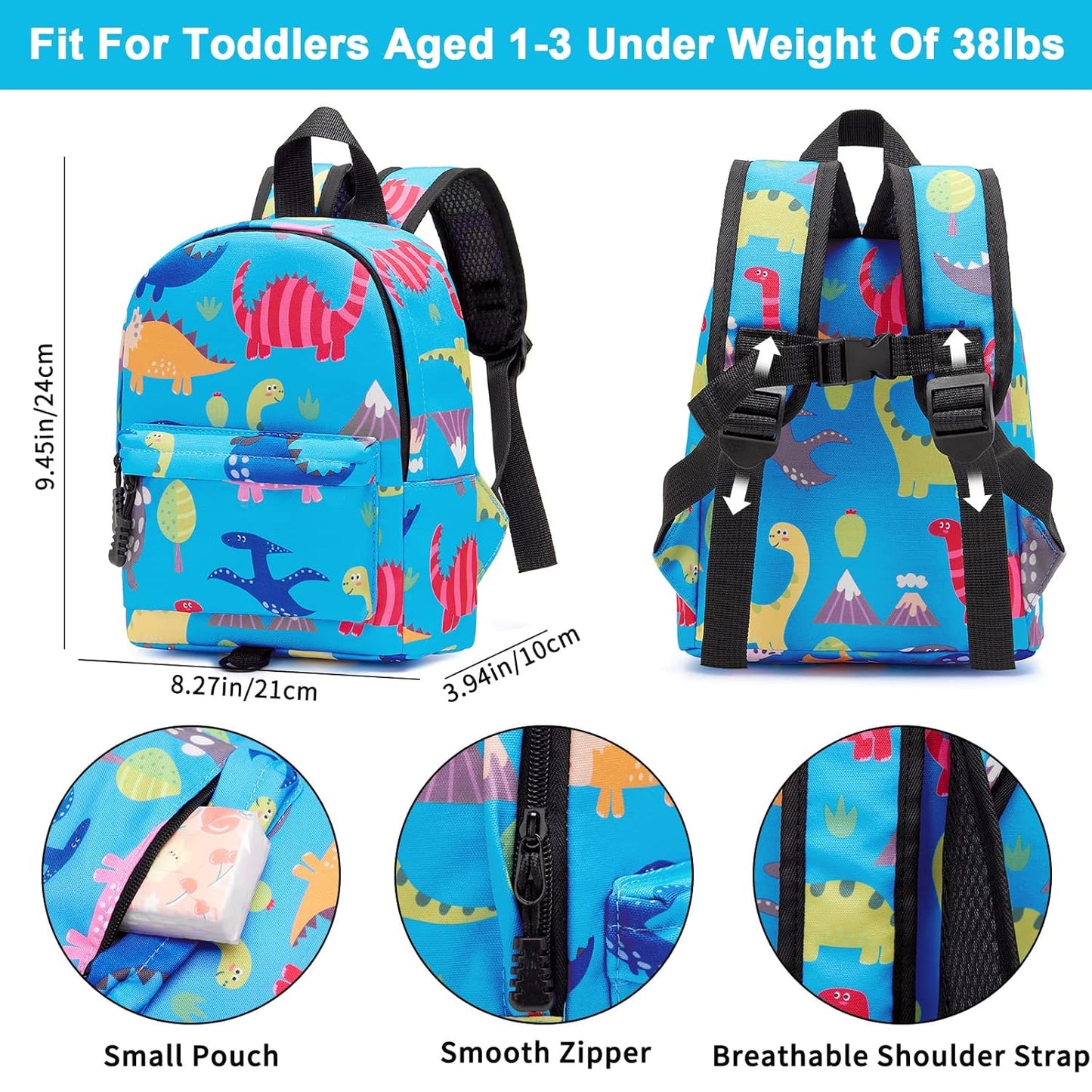 Accmor Toddler Backpack Leash with Anti Lost Wrist Link, Cute Mini Child Walking Harnesses Keep Kids Close Back Pack Rope Tether Rein for Baby Boys (Pink/Unicorn)