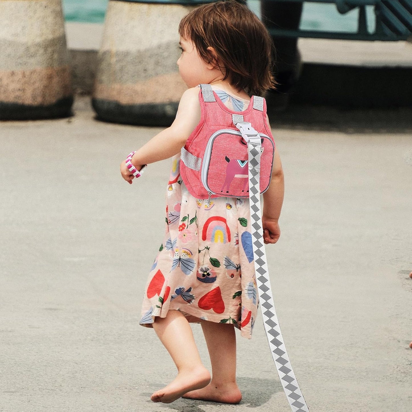 Accmor Toddler Harness Leash + Reflective Anti Lost Wrist Link, Cute Car Kids Back Pack with Hand Strap Collapsible Child Walking Restraint Belt Tether Hold Baby Boys Close for Outdoor Travel