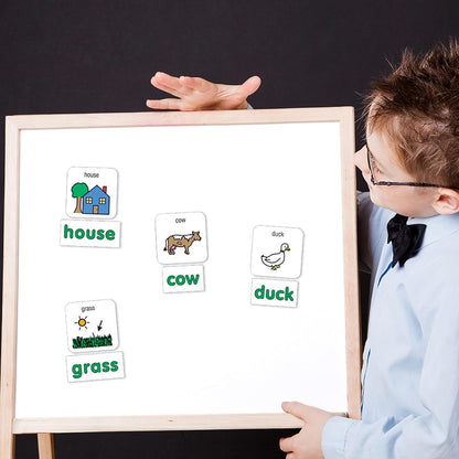 BARKER CREEK Learning Magnets, for Children, Picture Communication Symbol Magnets - High-Frequency Verbs & Companion Word Magnets (3000)