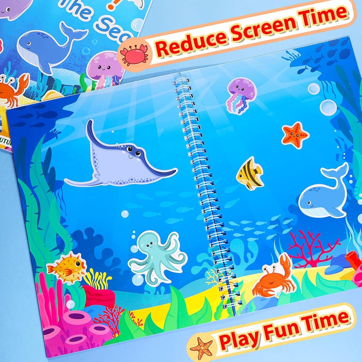 Jelly Sticker Books for Toddlers 2-4 Years, Reusable Sticker Book for Kids 1-3, Toddler Easter Basket Stuffers＆Travel Essentials Animals Stickers for Kids Toddler Plane Activities (Animals)
