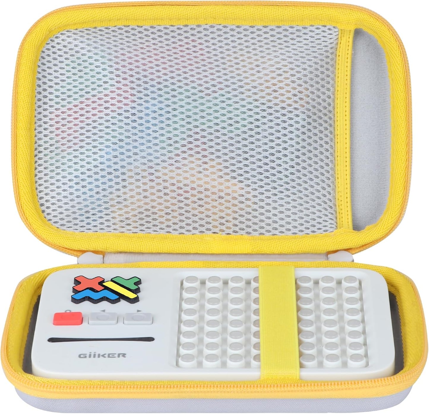 Lebakort Storage Case Compatible with GiiKER Super Blocks Pattern Matching Puzzle Original 1000+ Challenges Brain Teaser (Off White + Red Case)