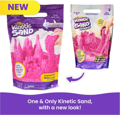 Kinetic Sand, Twinkly Teal 2lb Bag of All-Natural Shimmering Play Sand for Squishing, Mixing and Molding, Sensory Toys for Kids Ages 3 and up