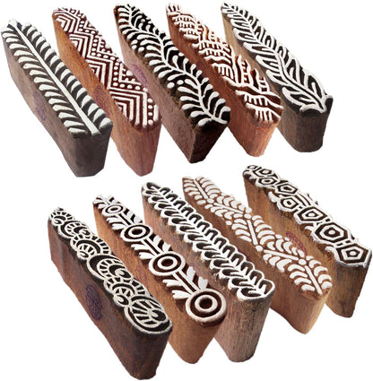Royal Kraft Assorted Wooden Block Printing Stamps (Set of 10) Bulk01_10