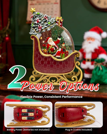 Extra Large Christmas Snow Globes Christmas Lantern, 12.99" Musical Snow Globe with 8 Songs, Santa Snowglobe for Kids Adults, 6H Timer Dual Power, Lighted Christmas Decorations Indoor Gifts