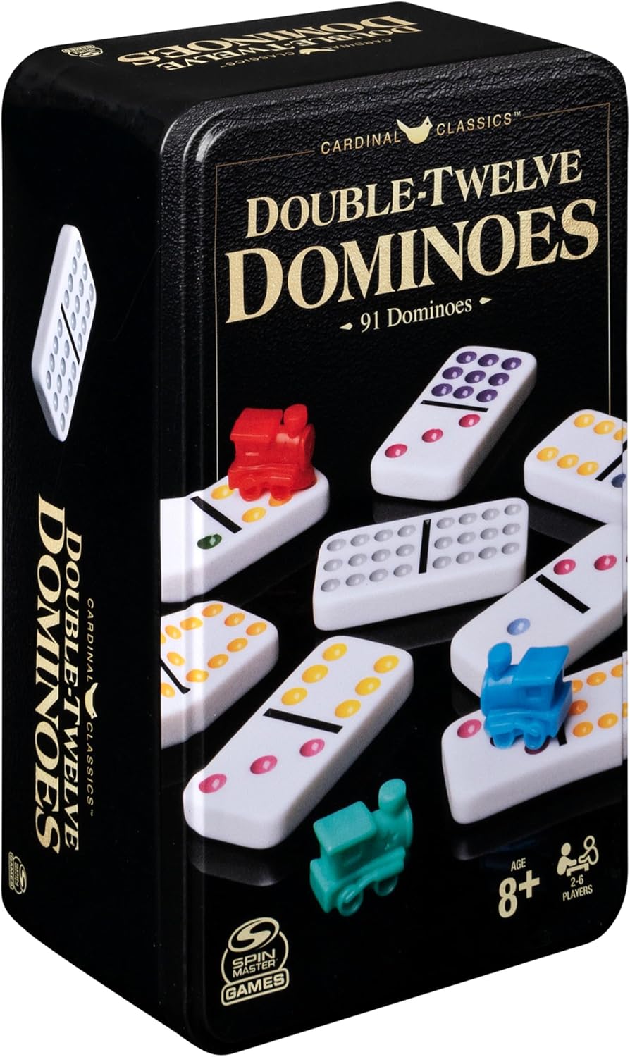 Spin Master Games, Wooden Domino Racks, Set of 4 Trays for Mexican Train Dominoes, Dominoes Games, Classic Game, Kids Game, Adults & Kids Ages 8+