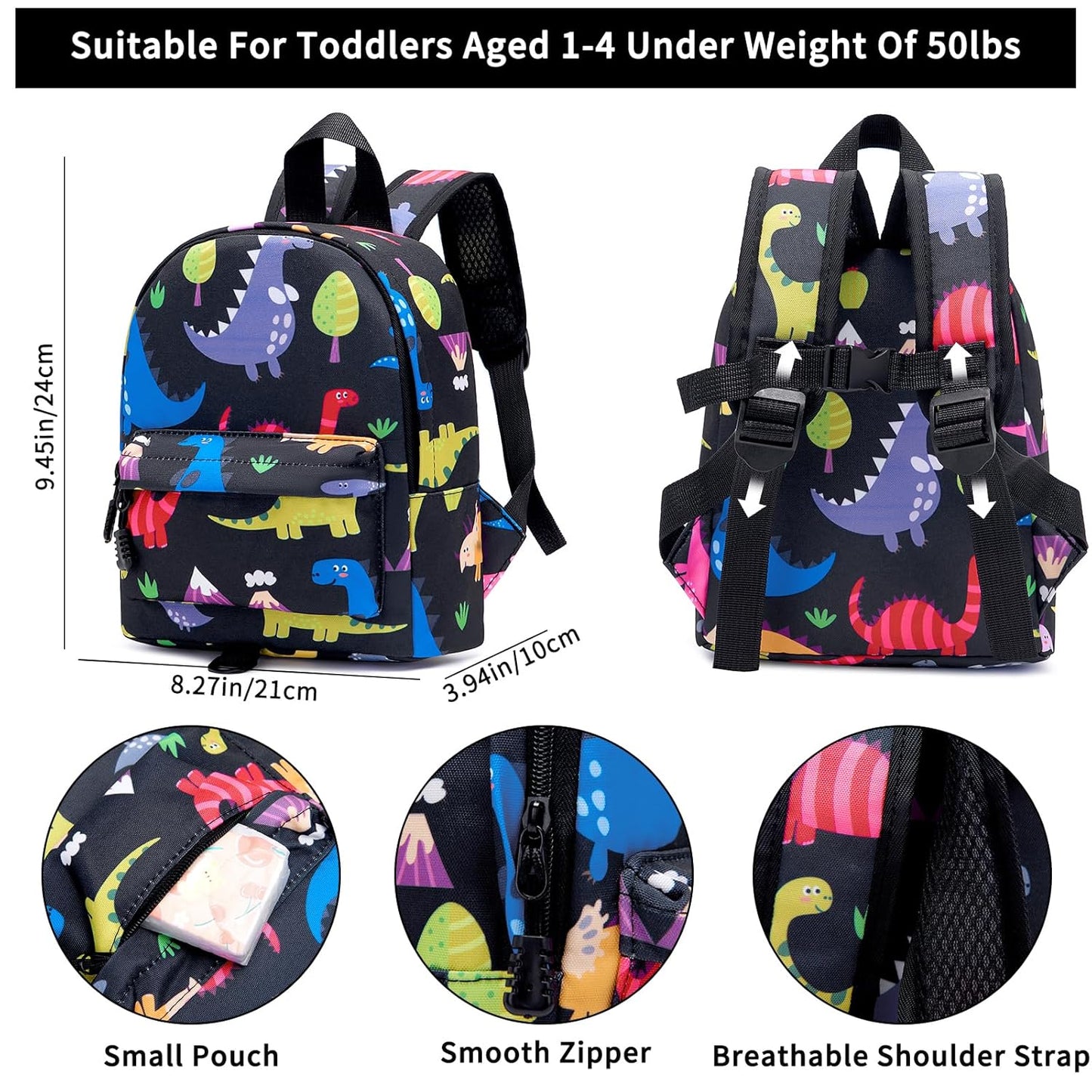 Accmor Toddler Backpack Leash with Anti Lost Wrist Link, Cute Mini Child Walking Harnesses Keep Kids Close Back Pack Rope Tether Rein for Baby Boys (Pink/Unicorn)