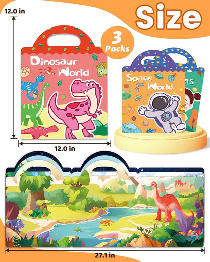 Walenced Reusable Sticker Book for Toddlers, Stickers for Kids, Toddler Sticker Book, Toddler Craft Activities, Toddler Travel Toys Ages 3 and Up Boy Girl Birthday Gifts