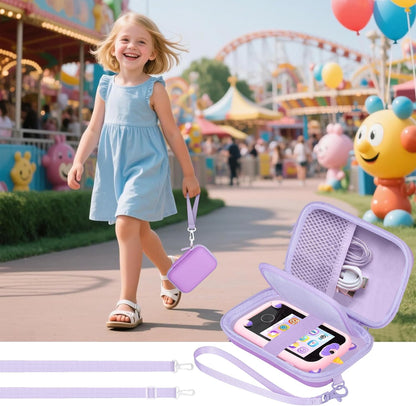 Leayjeen Kids Smartphone Case Compatible with Kikapabi/Joozfee/Prysyedawn 2.8" Touchscreen Toddler Learning Play Toy Phone,Birthday Gifts for Girls Age 3-10 Kids Toys Cell Phone-Purple(Case Only)