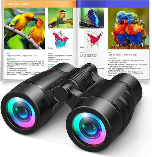Toys for 3-7 Year Old Boys: LET'S GO! Binoculars for Kids with Bird Watching Manual Easter Birthday Gifts for 4 5 6 7 8 Year Old Boy Girls Outdoor Toy for Kid Ages 5-7 Toddler Camping Telescope