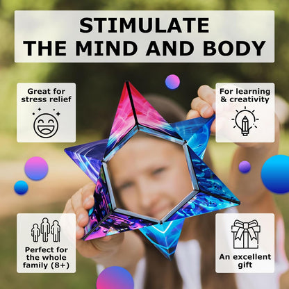 Shashibo Shape Shifting Box - Award-Winning STEM Fidget Toy with Ultra Strong Magnets - Puzzle Cube Transforms Into 100+ Shapes, Perfect Sensory Gift for Kids, Teens, and Adults (Cosmos)