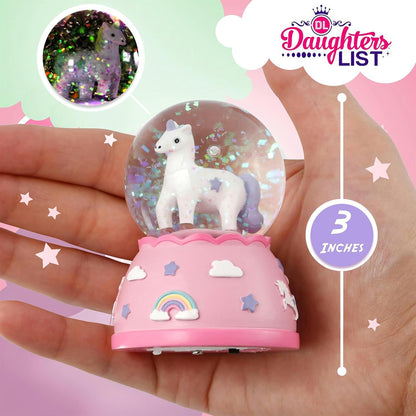 Shatterproof Unicorn Snow Globe for Girls - Handpainted with Musical Melody - Plastic Snow Globes for Kids - Unbreakable Snow Globe - Child Safe