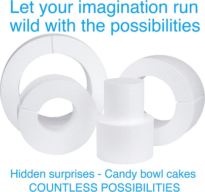 Silverlake 5-Tier Square Cake Dummy Set - Nesting 4" H x 4,6,8,10 & 12" W Blocks for Styrofoam Baking Display Projects