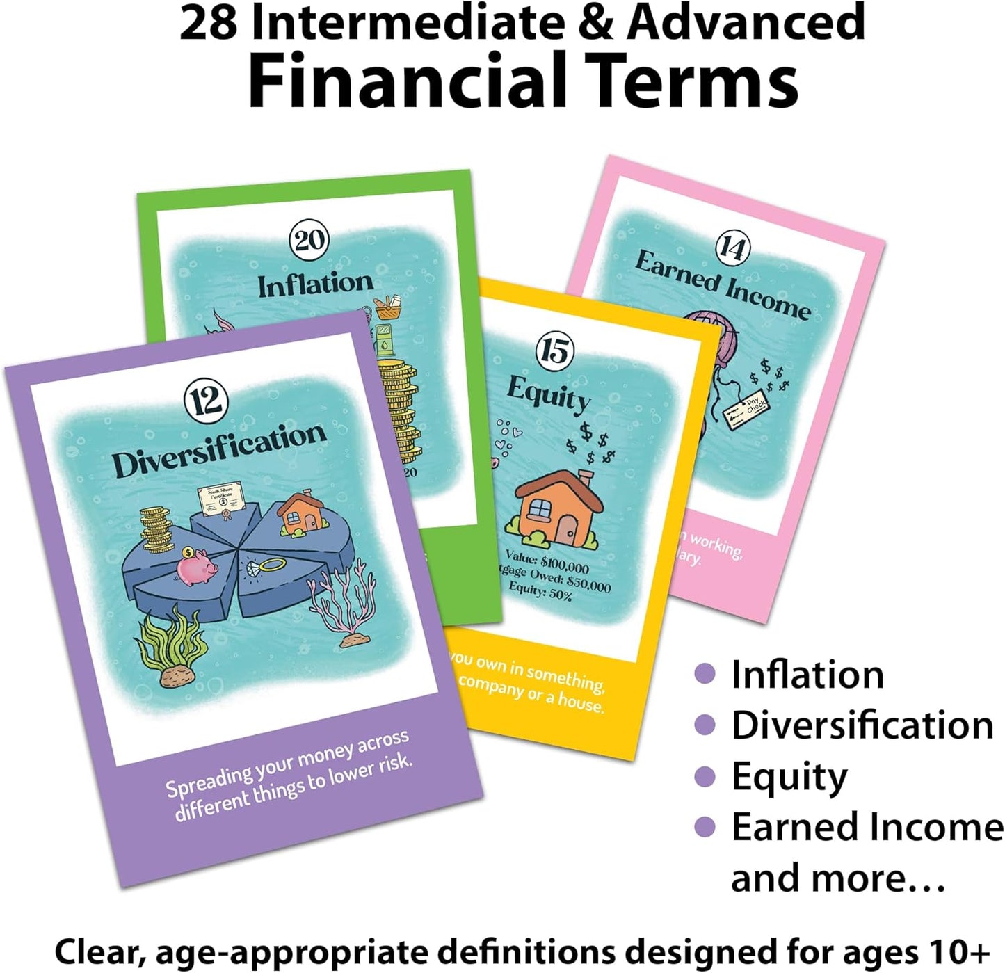 Finance Go Fish – 3-in-1 Financial Literacy Card Game for Kids Ages 5–12 | Go Fish, Memory & Old Maid | Educational Money Vocabulary Deck (Combo)