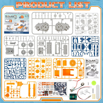 21 in-1 Solar Robot Building Kit STEM Gift for Kids 8-13, DIY Educational Science Robotics Toy Battery Solar Powered STEM Building Toy Set with 210 Pieces