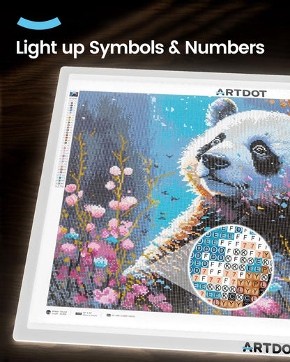 ARTDOT A4 LED Light Pad for Diamond Painting Kits for Adults, USB Powered Adjustable Brightness Diamond Art Light Board with Accessories