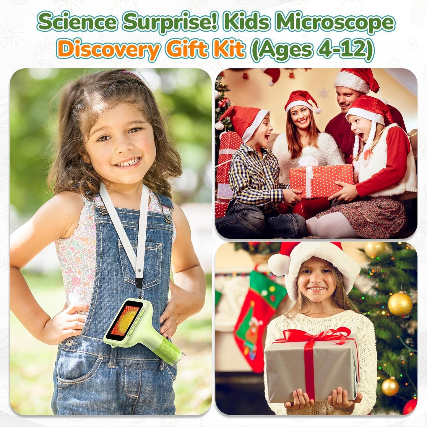 3.0" Screen Digital Microscope for Kids: 1000X Rechargeable Mini Pocket Portable Miniscope Magnifying Glass 4K Coin Jewelry Loupe Edu Science STEM Toy Xmas Gift 4-12 Boys Girls