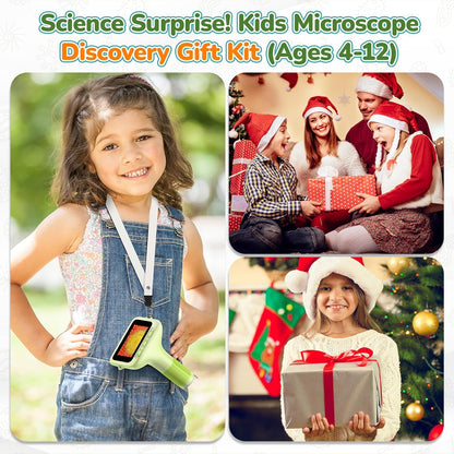 3.0" Screen Digital Microscope for Kids: 1000X Rechargeable Mini Pocket Portable Miniscope Magnifying Glass 4K Coin Jewelry Loupe Edu Science STEM Toy Xmas Gift 4-12 Boys Girls