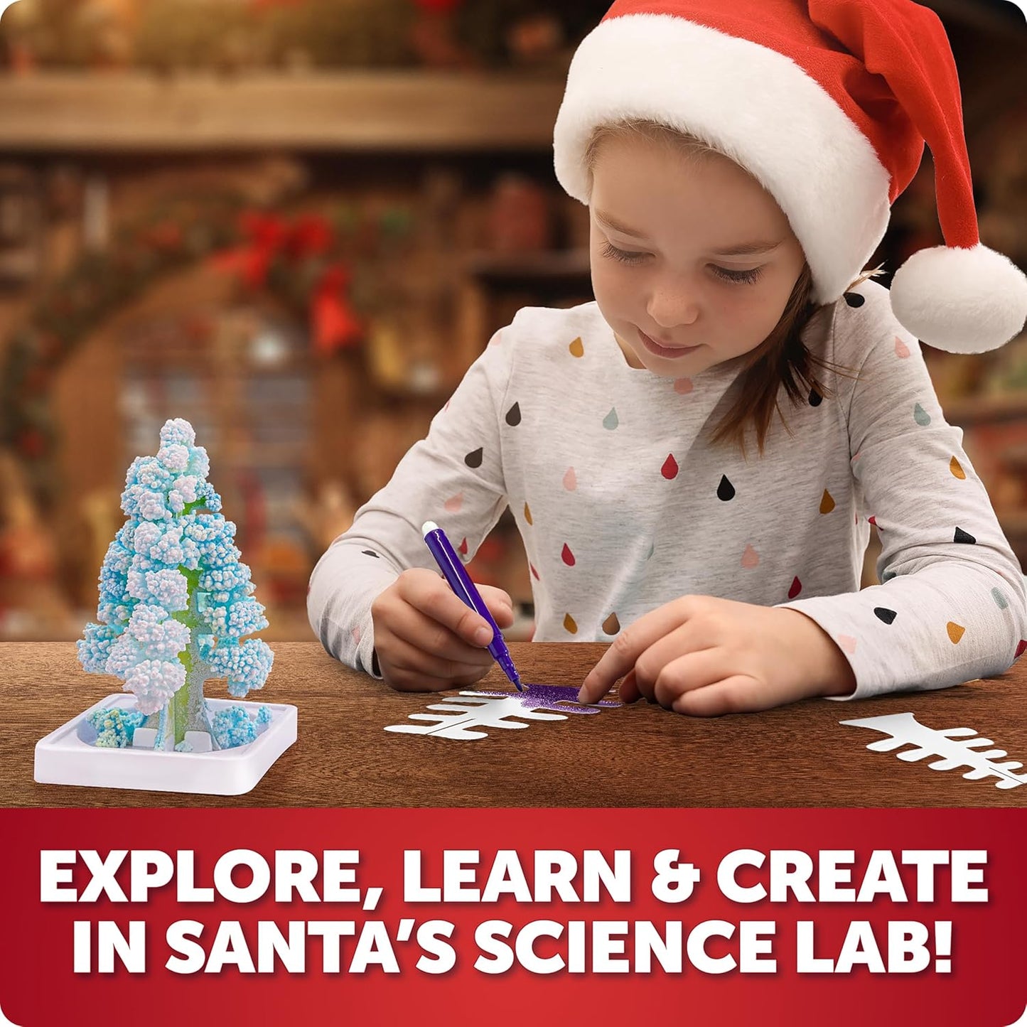 Blue Marble Science Surprise Christmas Ornament Kit for Kids- 4 Dig Kit Ornaments with Gemstone and Dinosaur Dig Bricks, Dino Digging Toys for Kids, Gem Excavation Stocking Stuffer for Boys and Girls