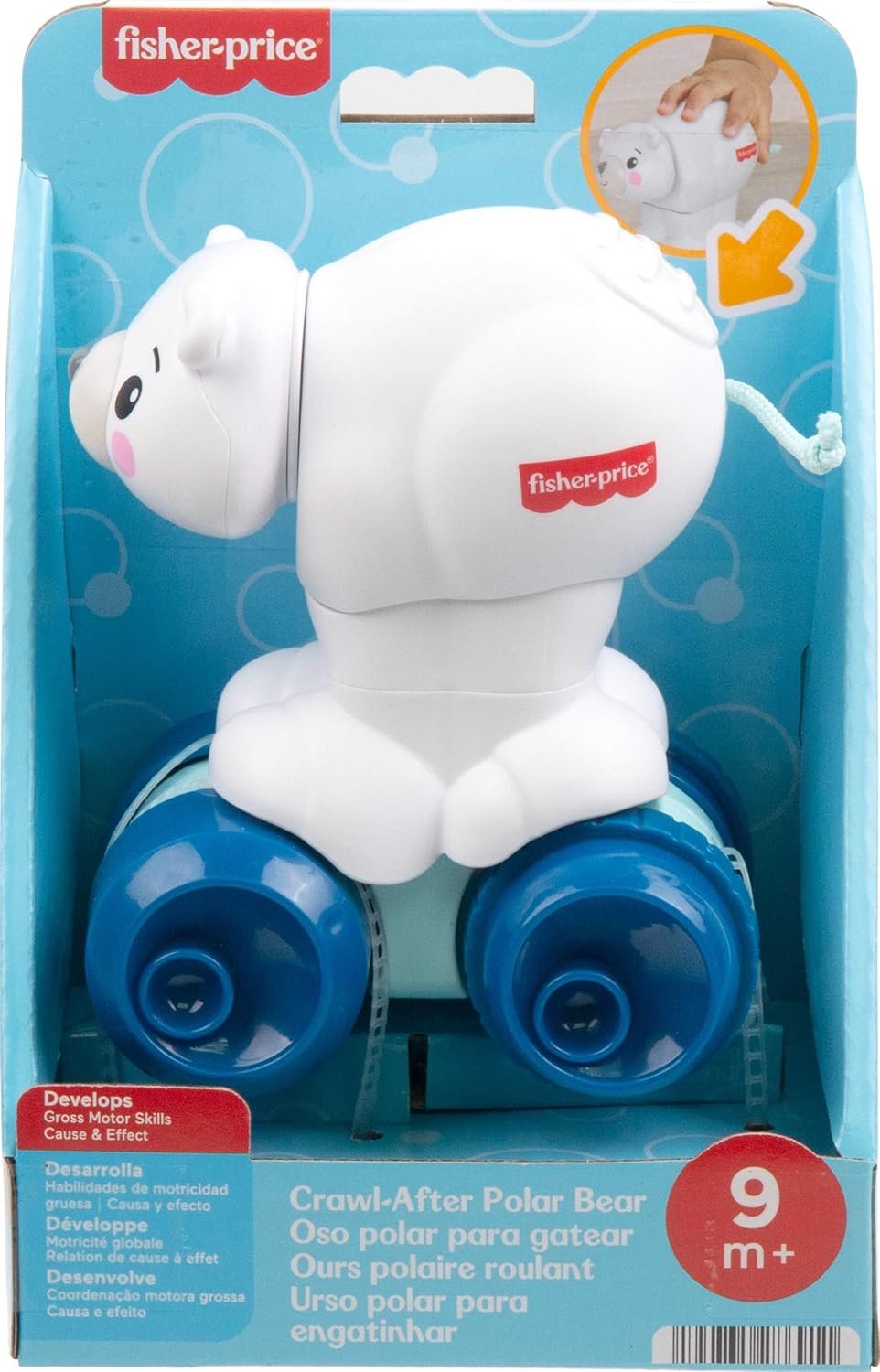 Fisher-Price Baby Toy Corn Popper Push-Along Vehicle with Sounds for Crawling Developmental Play Infants Ages 6+ Months