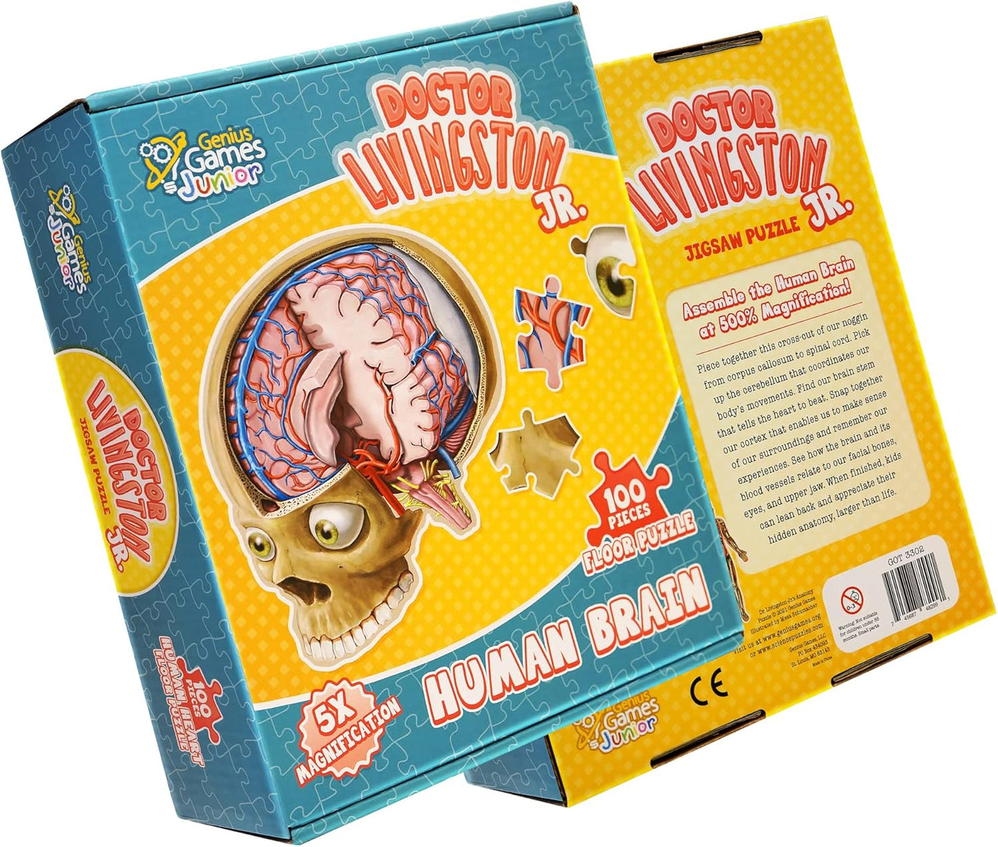 Human Anatomy Kids Floor Puzzle - Dr Livingston Jr's 100-Piece Full Body Jigsaw Puzzle - 4 FT Medically Accurate Floor Puzzles for Kids Ages 6-8, 4-8, 8-10 - Educational Toys for Children, Toddlers