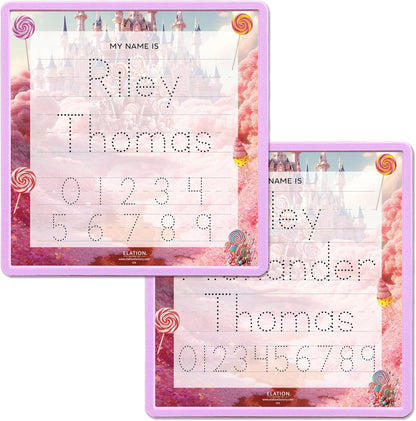 Kid's Name Tracing Board | Dry Erase Letter Tracing | Reusable Name Board | Alphabet Letters | Personalized | Candy Theme