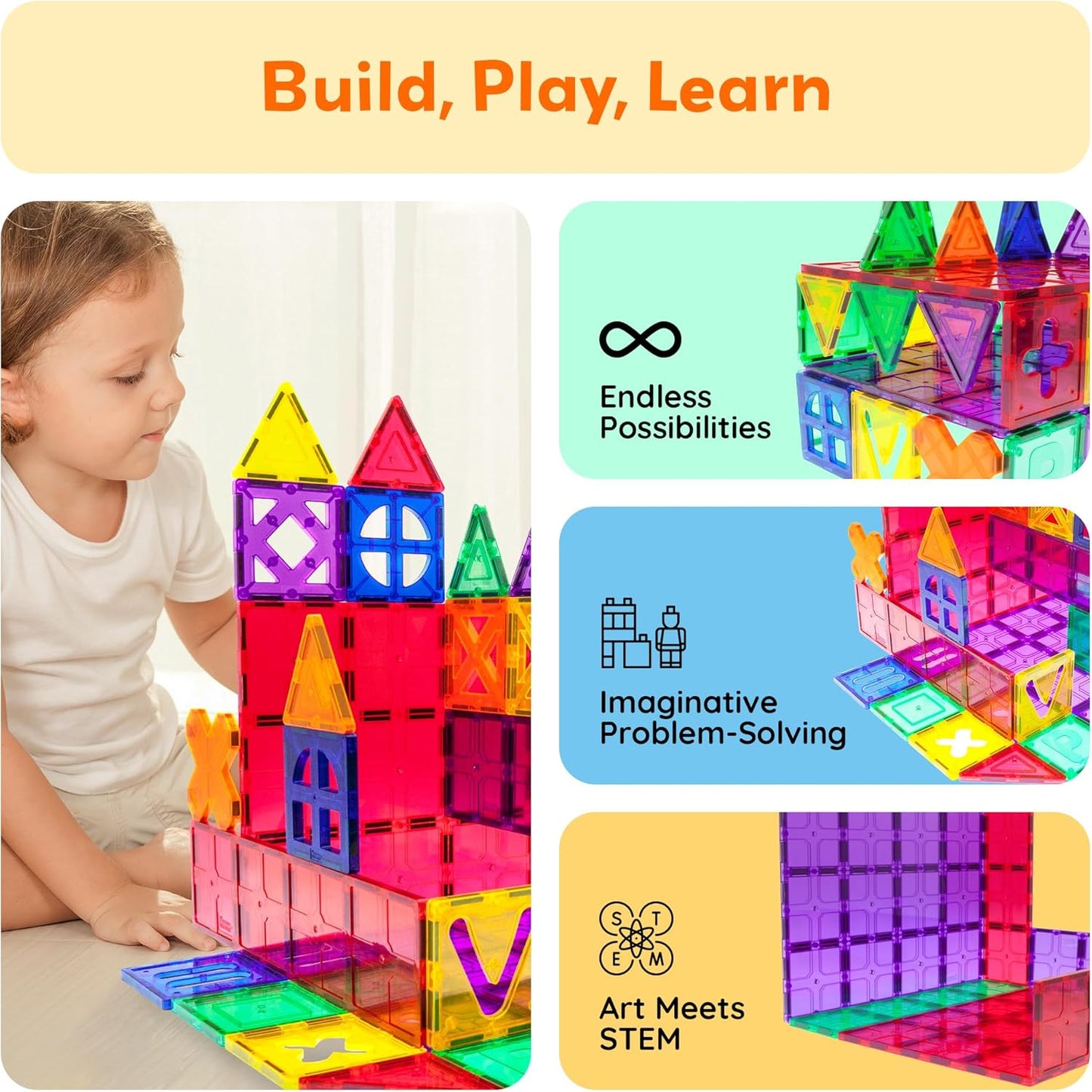 PicassoTiles 12pc Supersized Magnetic Building Tile Base Plate Jumbo XL Foundation Stabilizer Boards STEM Engineering Construction Kit for Kids Educational Learning Toy Magnet Blocks Stacking Set PT12
