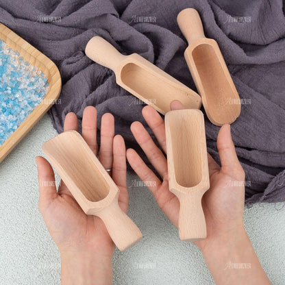 AUEAR, 6 Pack Mini Wooden Scoops Candy Spoons for Tea Coffee Cereal Seasoning Pepper