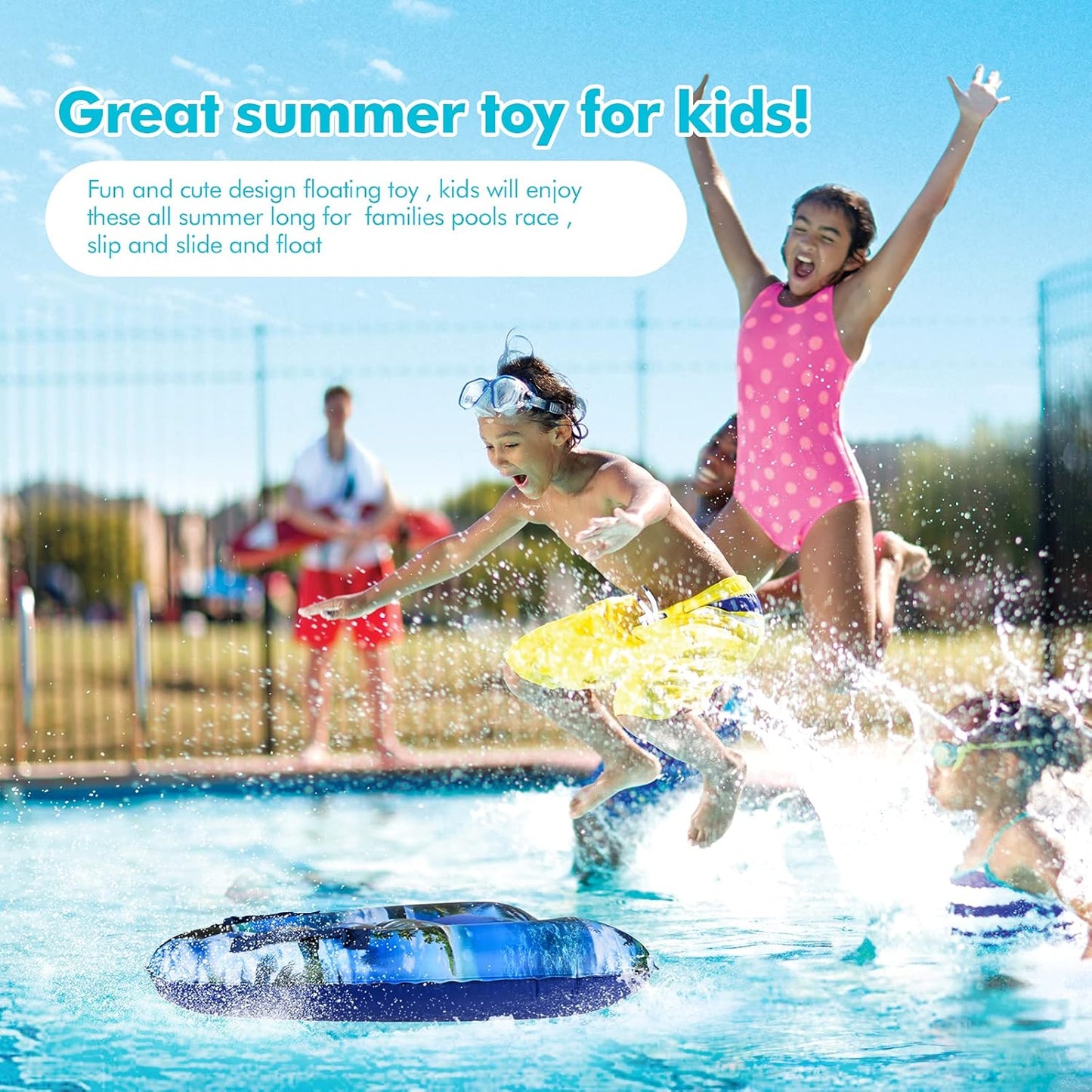 Inflatable Boogy Boards for Beach Travel Toys, 30” Cavas Slip Slide Water Park Body Surfing Board with Handles, Summer Fun Water Pool Game Toys for Kids 4,8,12 Ages