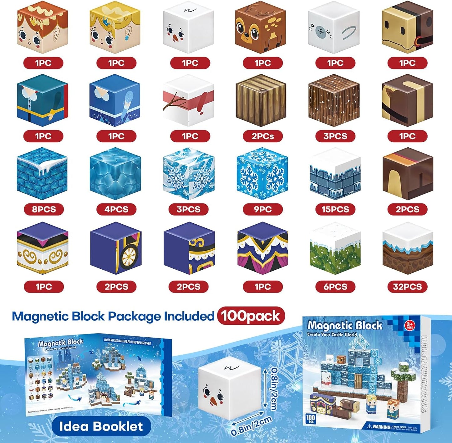 Magnetic Blocks, Magnetic Building Blocks Gryxpox, Magnet Tiles with Adventure World Blocks Toy, Magnetic Blocks For Kids Ages 4-8, STEM Sensory Toys for Ages 3+ Toddlers Kids Girl Boys Birthday Gifts