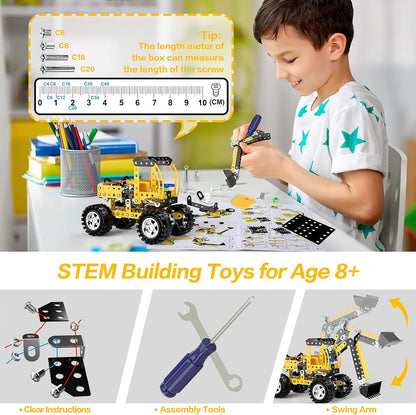 Lucky Doug STEM Building Projects Model Train Set Toys for Boys Kids 8 9 10 11 12 Years Old and Older - 340 PCS DIY Metal Building STEM Toys