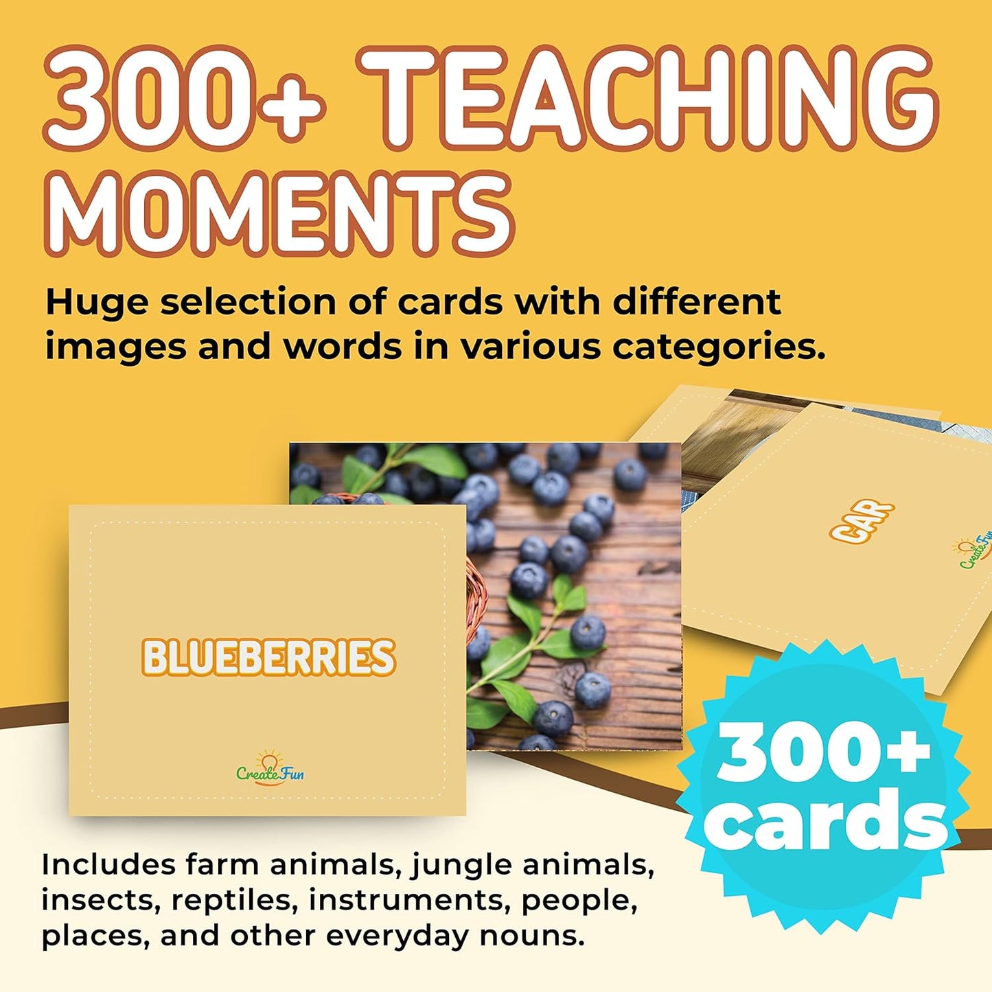 50 Noun Flash Cards, Fun Vocabulary Builder Educational Learning Photo Cards for Kids, Homeschool, Adults, Seniors, Speech Therapy, ESL, Autism, Dementia, Aphasia, SLP, ABA, and Occupational Therapy