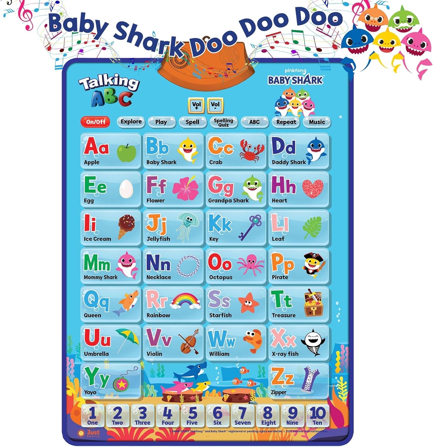 Just Smarty Alphabet Wall Chart for Toddlers 1-3 | ABCs & 123s Kids Learning Toy | Educational Gift for Infant Ages 1 2 3 4 5 | Speech Therapy for Kids 1-3 | Autism Toys for Toddlers 3-4