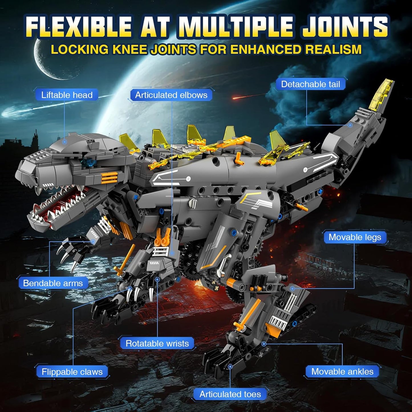 ADUSRIZ 5 in1 Stem Robot Building Kit for Kids Ages 8-13, 688 PCS Remote & App Controlled Dinosaur Car Building Toys for Kids Science Learning, Birthday Gifts for 8 9 10 11 12+ Years Old Boys Girls