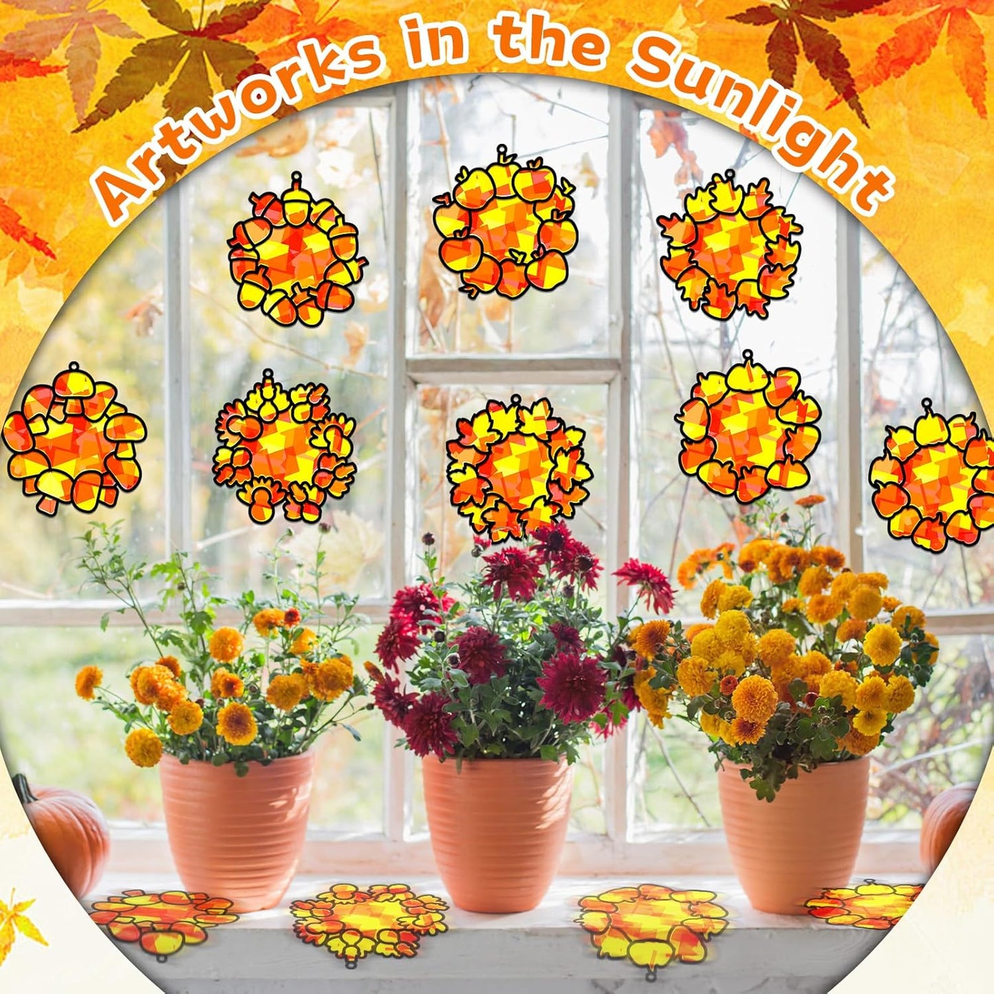 32 Sets Outer Space Suncatchers Craft Kit DIY Window Stained Glass Effect Planet Astronaut Alien Paper Crafts Home School Classroom Decoration Kid Birthday Gift Creative Art Project Activity Game - Colors B