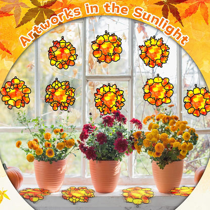 32 Sets Outer Space Suncatchers Craft Kit DIY Window Stained Glass Effect Planet Astronaut Alien Paper Crafts Home School Classroom Decoration Kid Birthday Gift Creative Art Project Activity Game - Colors B