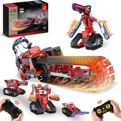 STEM Robot kit for Kids Ages 8-12, 5 In1 Science Building Blocks Kit, Remote & App Control Chainsaw Robot Toys, Technic Engineering Construction Sets for Kids 8 9 10 11 12 13 (429PCS)