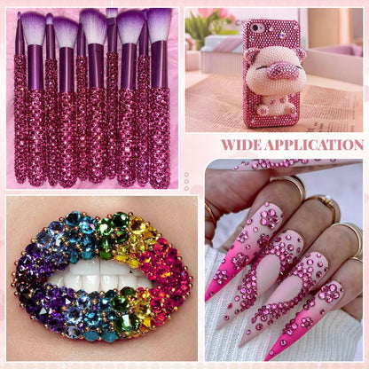 5000PCS SS6/2mm Glass Crystal Rhinestones (Clear), Bedazzling Flatback Rhinestones for Crafting DIY Crafts Nail Art Makeup Decoration, Gems Diamond Charms for Tumbler Shoes Clothing Mug