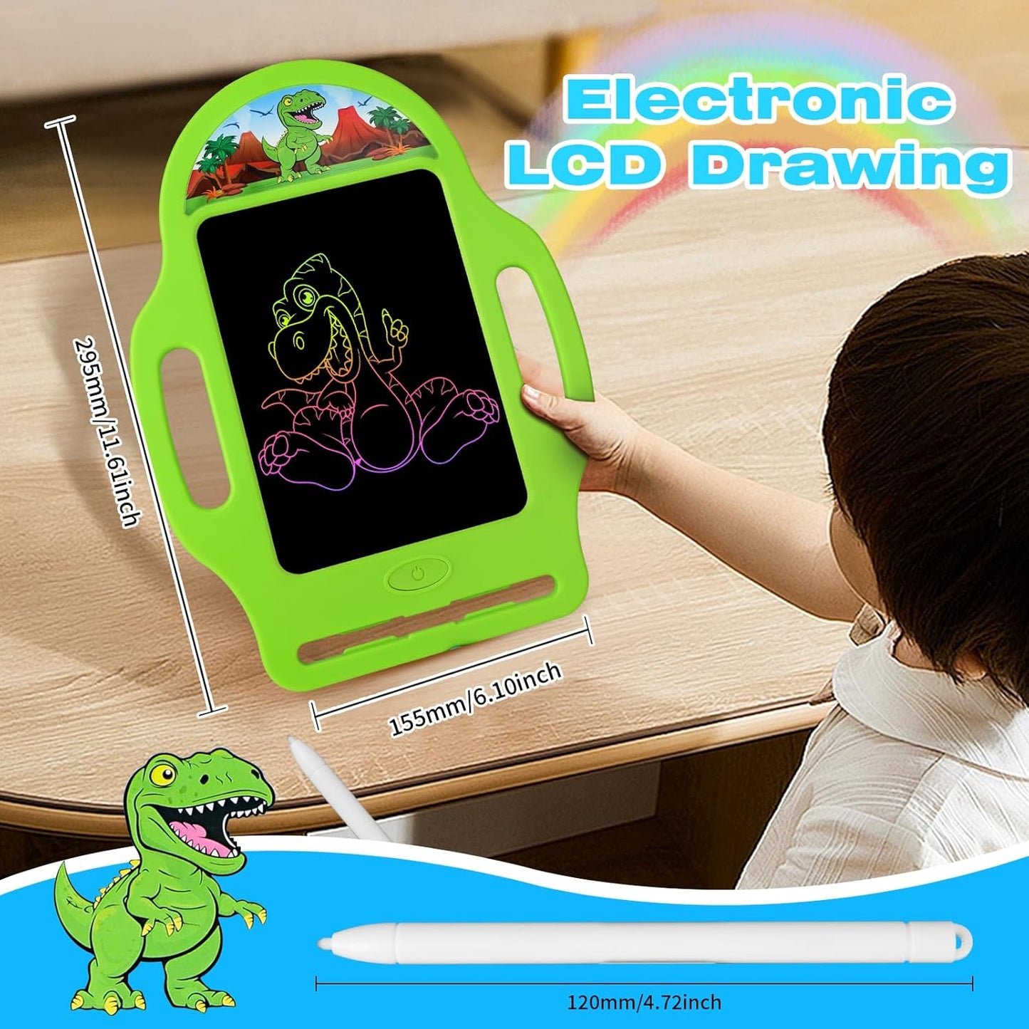 Unicorn 8.5 Inch LCD Writing Tablet for Kids 2-6, Drawing Tablet Doodle Board with Handle, Travel Car Toy for Girls, Educational Sketch Pad Birthday Christmas Gift