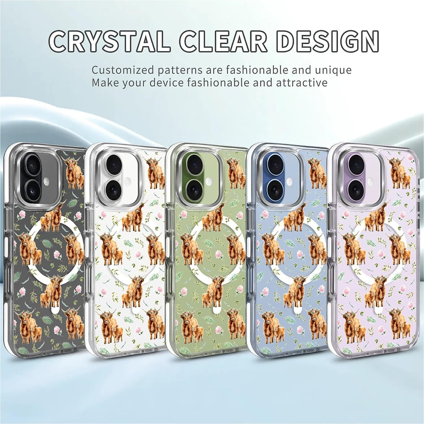 for iPhone 17 Pro Max Case [Compatible with Magsafe],Girls Women Clear Magnetic Case Silicone Shockproof Protective Cover with Pattern Colorful Motivational Letters