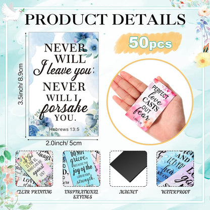 Blosssound 60 Pcs Inspirational Christian Magnets with Bible Verses Religious Refrigerator Magnet Motivational Quotes Fridge Scripture Positive Gifts for Home Office School Locker Decor(Scenery)
