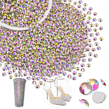 5000PCS SS6/2mm Glass Crystal Rhinestones (Clear), Bedazzling Flatback Rhinestones for Crafting DIY Crafts Nail Art Makeup Decoration, Gems Diamond Charms for Tumbler Shoes Clothing Mug
