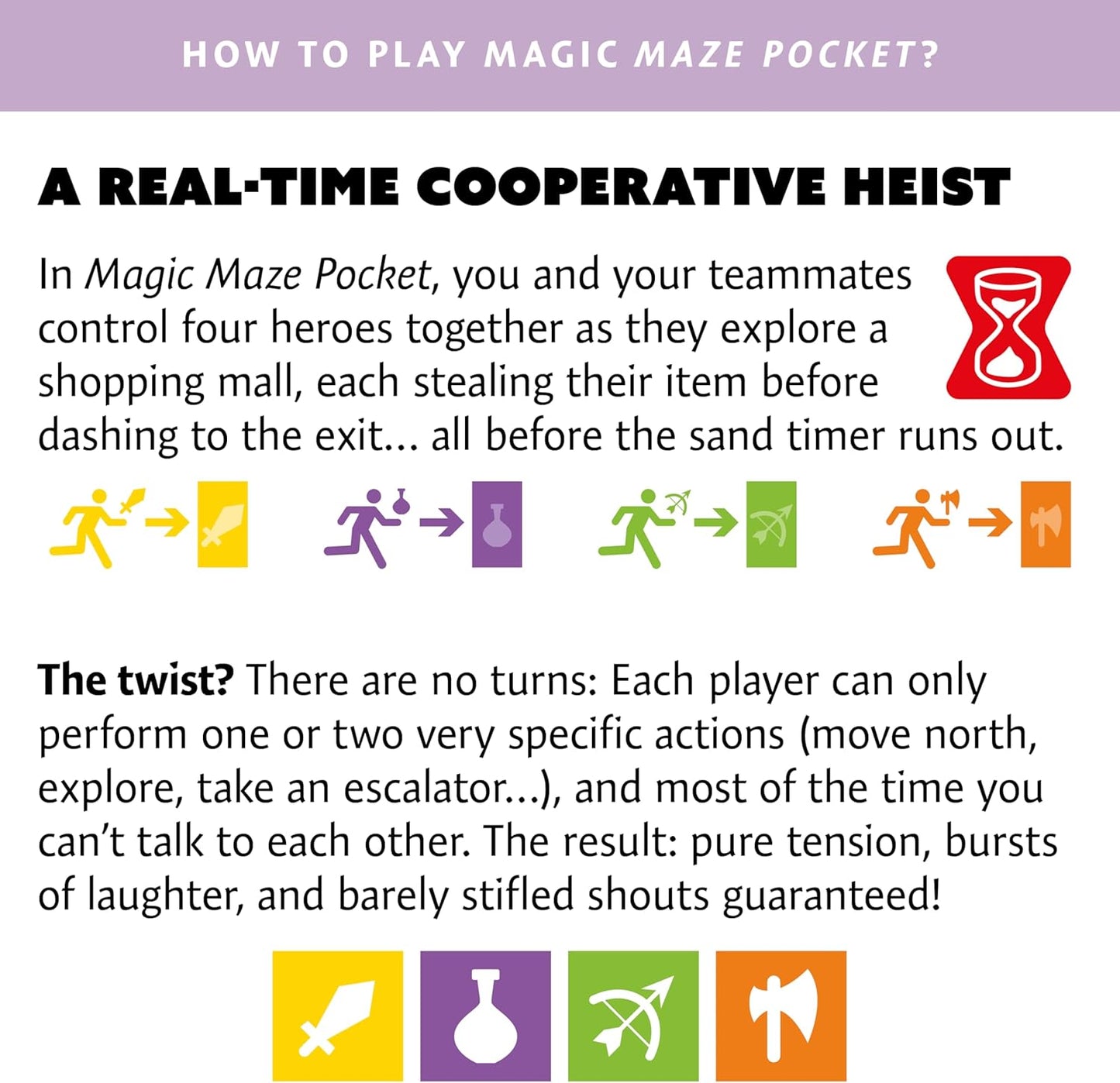 Magic Maze Pocket Multi-Award-Winning Game! Cooperative Real-Time Board Game | Silence · Coordination · Escape · Simultaneous | from Age 8 | 2–8 Players | 15 Minutes | FSC Components