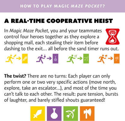 Magic Maze Pocket Multi-Award-Winning Game! Cooperative Real-Time Board Game | Silence · Coordination · Escape · Simultaneous | from Age 8 | 2–8 Players | 15 Minutes | FSC Components